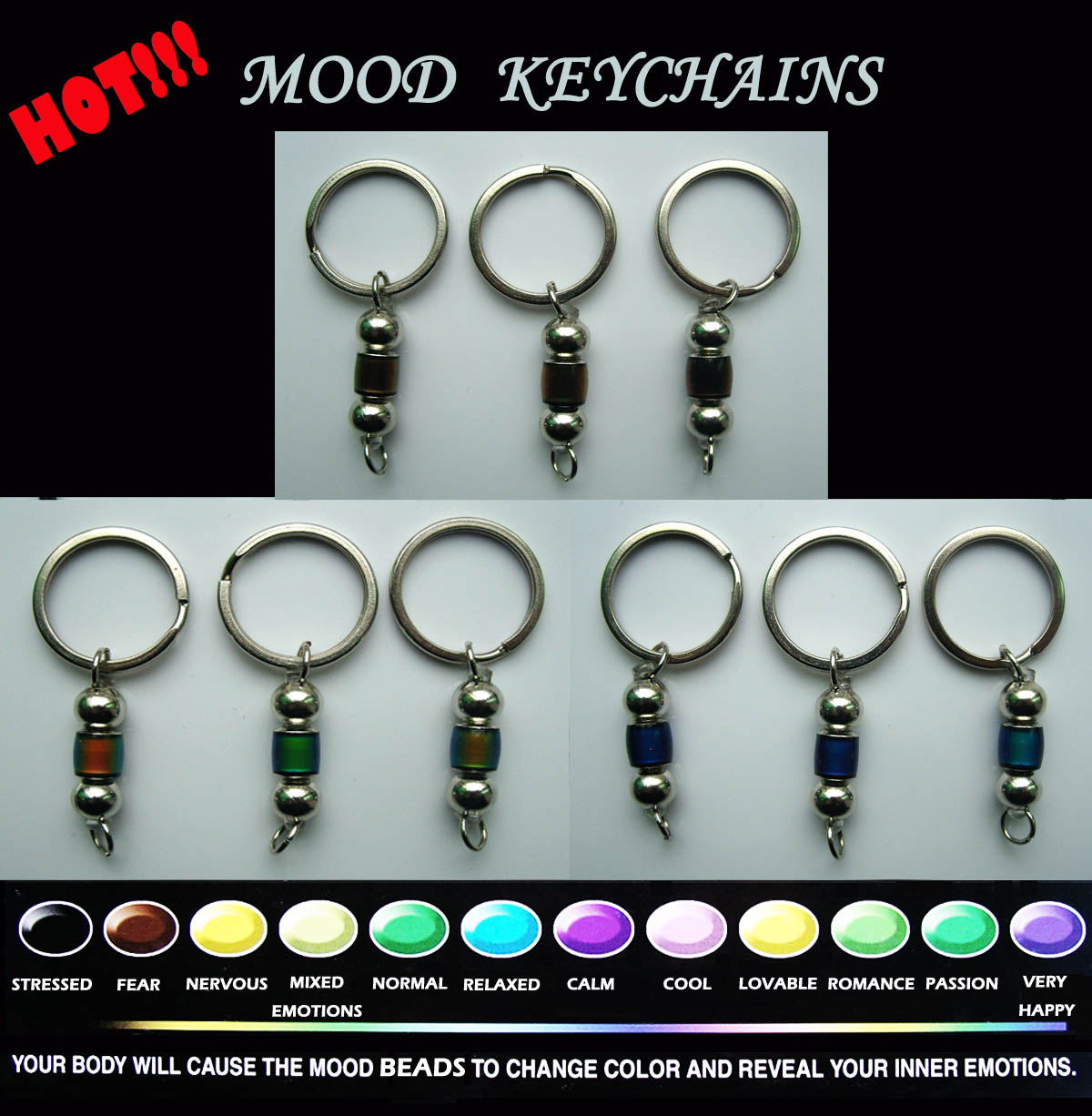 Mood Color Change Keychains