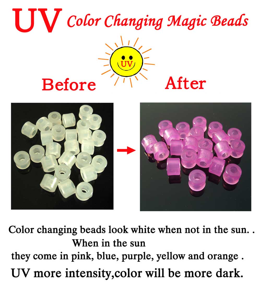 UV Color Changing Magic Beads(Sold in per package of 100 pcs)