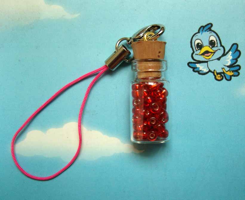 Mini Bottle With Mini Red Beads