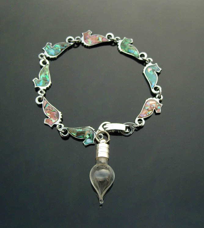 Paua Shell Bracelet With 5MM glass Vials 