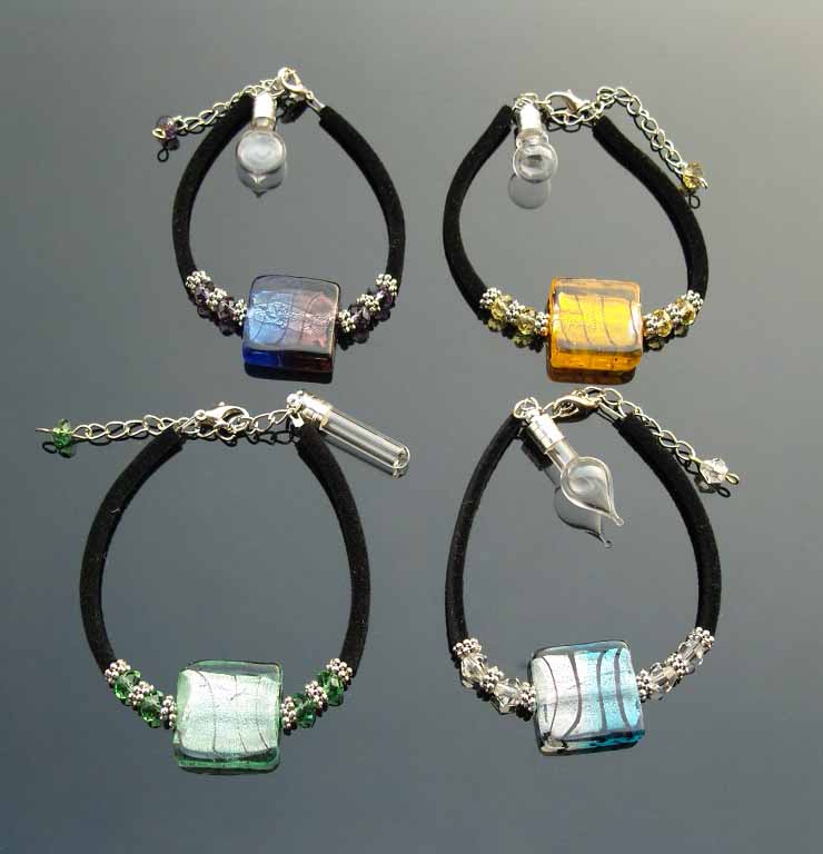 Murano glass beads Bracelets With 5MM Glass Vials(Assorted Designs)