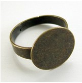 Adjustable Bronze Circle Ring Blank With 16MM Pad (sold in per package of 60pcs)