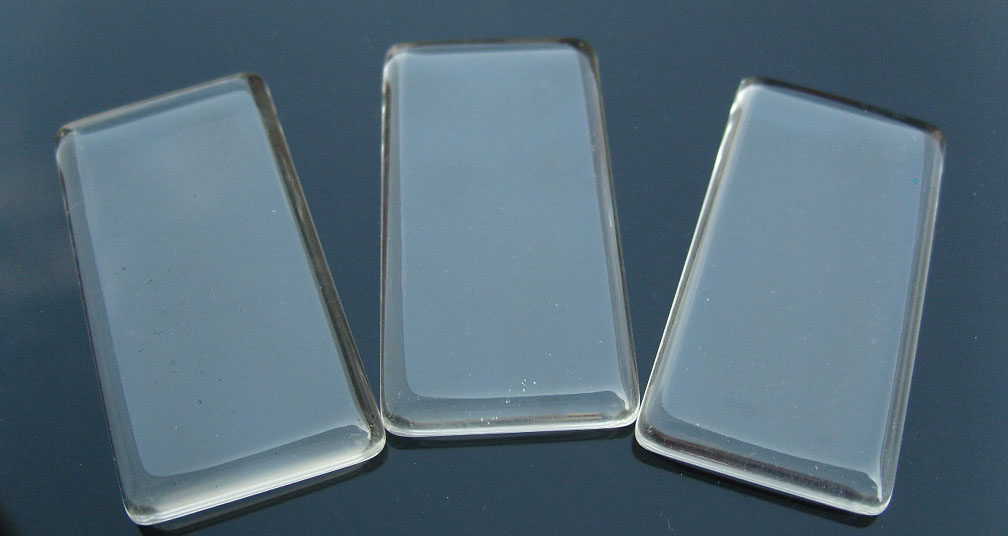 Rectangle Glass Tile For Pendant Jewelry Making (48x24MM)