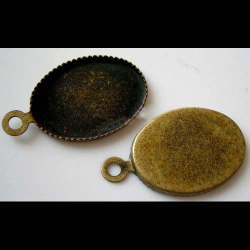 18x13MM Bronze Oval Photo Jewelry Pendant Blank (sold in per package of 300pcs)