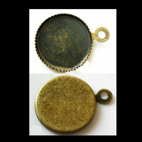 Bronze Circle Photo Jewelry Pendant Blank (14MM inside,sold in per package of 100pcs)