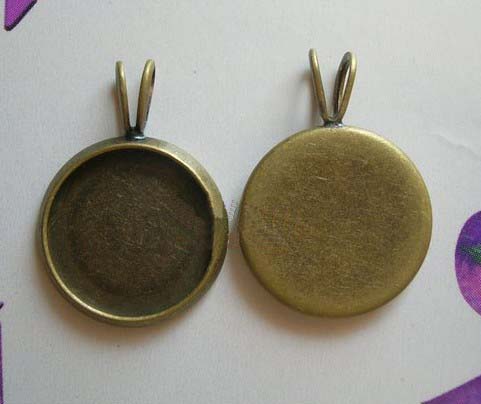 Bronze Circle Photo Jewelry Pendant Blank (14MM inside,sold in per package of 150pcs)