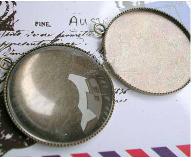 Bronze Circle Photo Jewelry Pendant Blank (30MM inside,sold in per package of 100pcs)