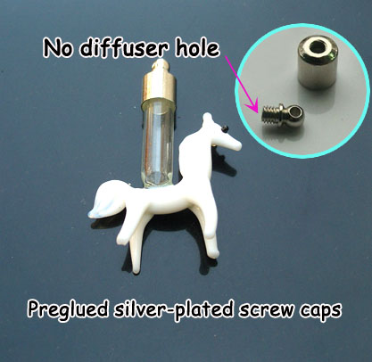 6MM Horse White (Preglued silver-plated screw caps)
