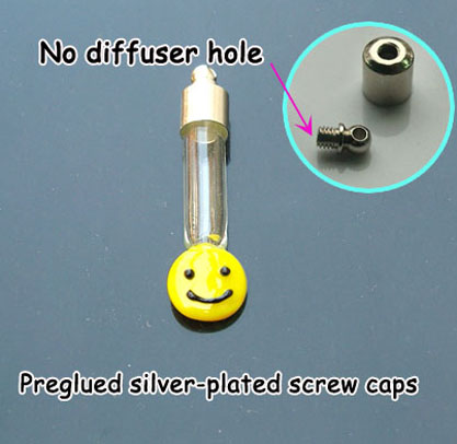 6MM Smiley Face (Preglued silver-plated screw caps)