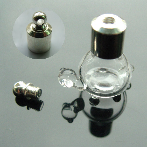 6MM Turtle Clear (Preglued silver-plated screw caps)