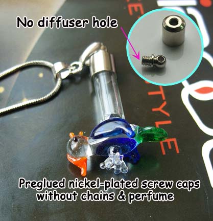 6MM  Parrot Blue (Preglued Nickel-plated screw caps,No Diffuser Hole)