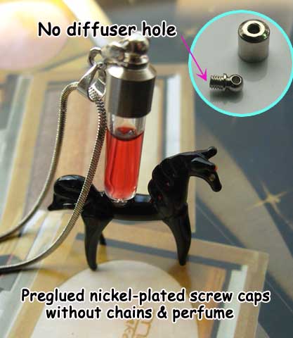 6MM  Horse Black (Preglued Nickel-plated screw caps,No Diffuser Hole)