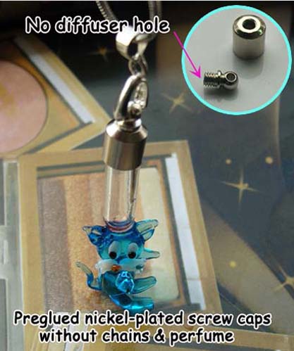 6MM Cat Light Blue (Preglued Nickel-plated screw caps,No Diffuser Hole)