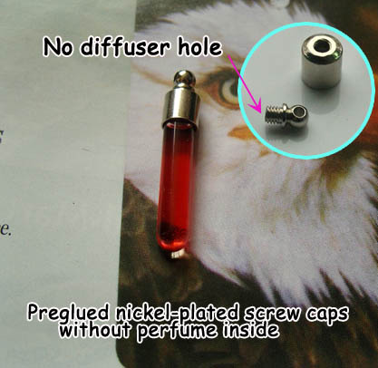 5MM Round Bottom Tube (Preglued Nickel-plated screw caps)