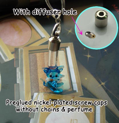 6MM Cat Light Blue (Preglued Nickel-plated screw caps,With Diffuser Hole)