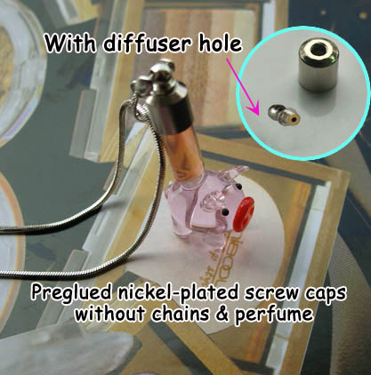 6MM Pig Pink (Preglued Nickel-plated screw caps,With Diffuser Hole)