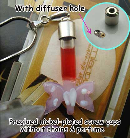 6MM  Butterfly Pink (Preglued Nickel-plated screw caps,With Diffuser Hole)
