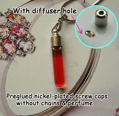 6MM Round Bottom Tube(Preglued Nickel-plated screw caps,With Diffuser Hole)