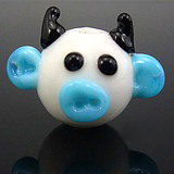 Murano Glass Trinkettes Beads Milk Cow  