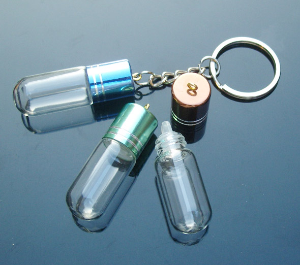 DIY Bottle Keyring Charms (39x15MM,2.5ML,Assorted Colors)