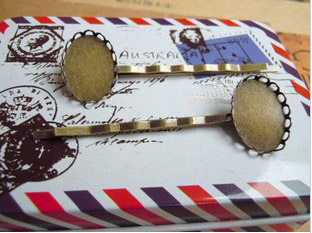 Bronze Lace Hairclip Blank (55MM length,13x18MM inside,sold in per package of 100pcs)