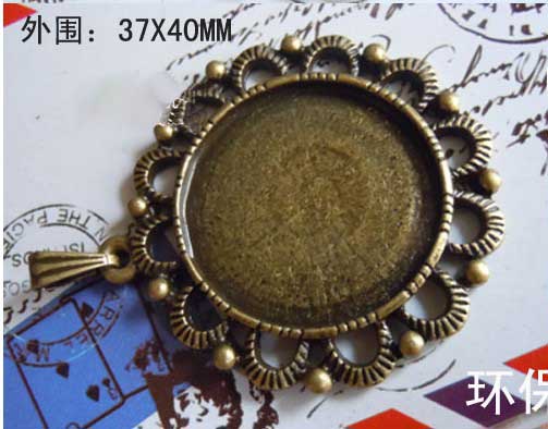 25MM Bronze Circle Photo Jewelry Pendant Blank (sold in per package of 50pcs)