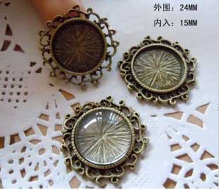 15MM Bronze Circle Photo Jewelry Pendant Blank (sold in per package of 150pcs)
