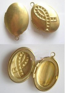 24x16MM Brass Oval Lockets(sold in per package of 50pcs)