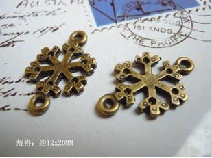 12X20MM Bronze Snowflake Trinket Charms (sold in per package of 300pcs)