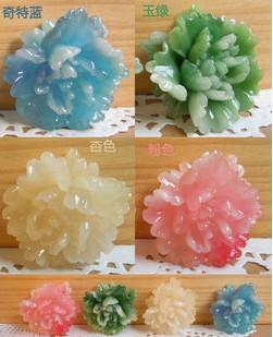 26MM Circle Resin Rose With Hole (sold in per package of 50pcs,assorted colors)