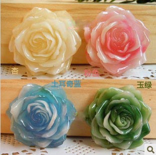 32MM Circle Resin Rose With Hole (sold in per package of 30pcs,assorted colors)