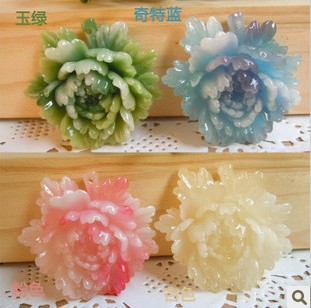 33x36MM Resin Peony With Hole (sold in per package of 30pcs,assorted colors)