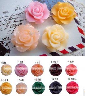 21MM Resin Rose(sold in per package of 80pcs,assorted colors)