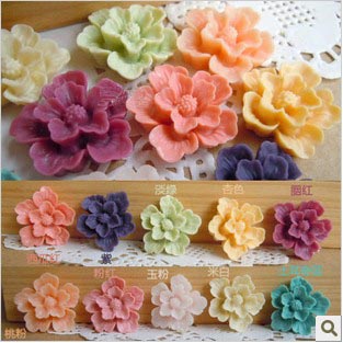 27MM Resin Cherry Blossom (sold in per package of 60pcs,assorted colors)