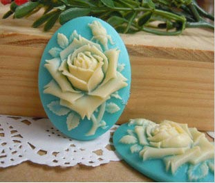 30x40MM Resin Carving Rose(sold in per package of 30pcs,assorted colors)