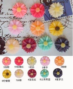 14MM Resin African Daisy (sold in per package of 100pcs,assorted colors)