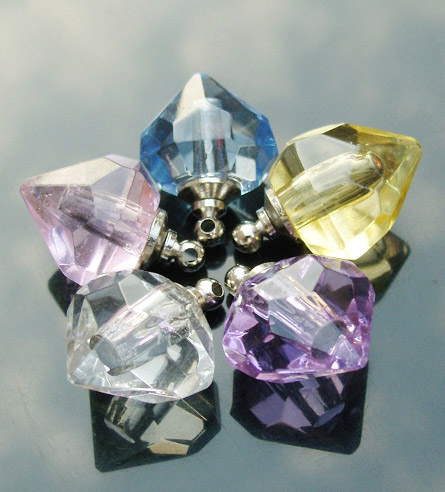 Crystal Plain Perfume Vials Diamond Heart (16x19MM,assorted colors)