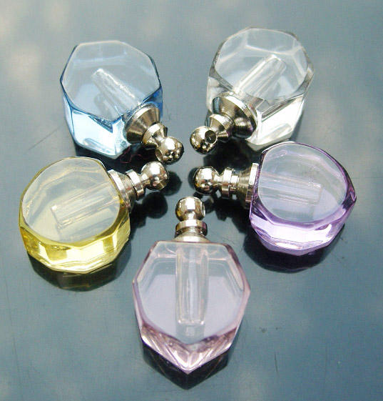 Crystal Plain Perfume Vials Small Heart(16x19MM,assorted colors)
