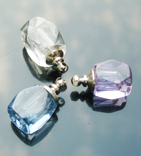 Crystal Plain Perfume Vials Cuboid(16x19MM,assorted colors)