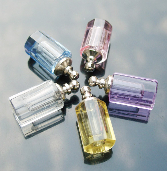 Crystal Plain Perfume Vials Podetium (16x19MM,assorted colors)