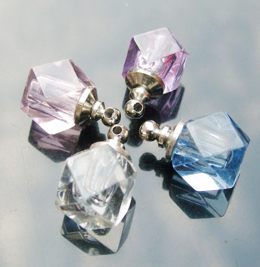 Crystal Plain Perfume Vials Faceted Square(16x19MM,assorted colors)