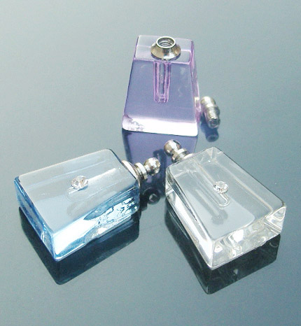 Crystal Rhinestone Perfume Vials Trapezium(21x13MM,assorted colors)