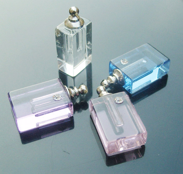Crystal Rhinestone Perfume Vials Square (21x13MM,assorted colors)