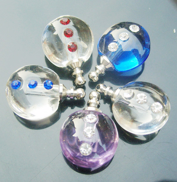 Crystal Rhinestone Vials Round(23x18MM,assorted colors)