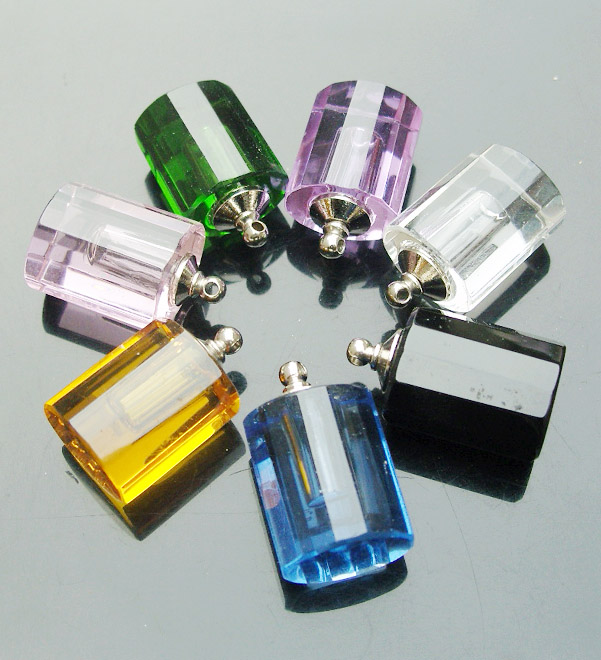 Handmade Big Hole Holy Water Vials Cylinder(18x23MM,assorted colors)