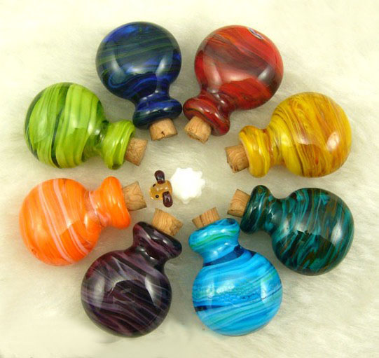 Murano Glass Essential Oil Vials (33MMx25MM, assorted colors)