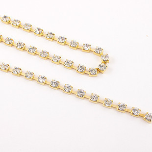 Gold Rhinestone Chains(Sold in per package of 1 kit)
