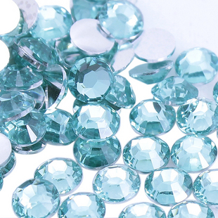 2MM Light Blue Flat Bottom Resin Rhinestone Diamonds (Sold in per package of 500pcs)