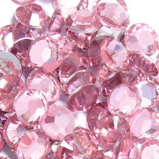 4MM Light Pink Flat Bottom Resin Rhinestone Diamonds (Sold in per package of 200pcs)