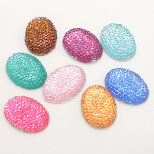Flat Bottom Oval Rhinestone Diamond (Sold in per package of 5pcs,assorted colors)